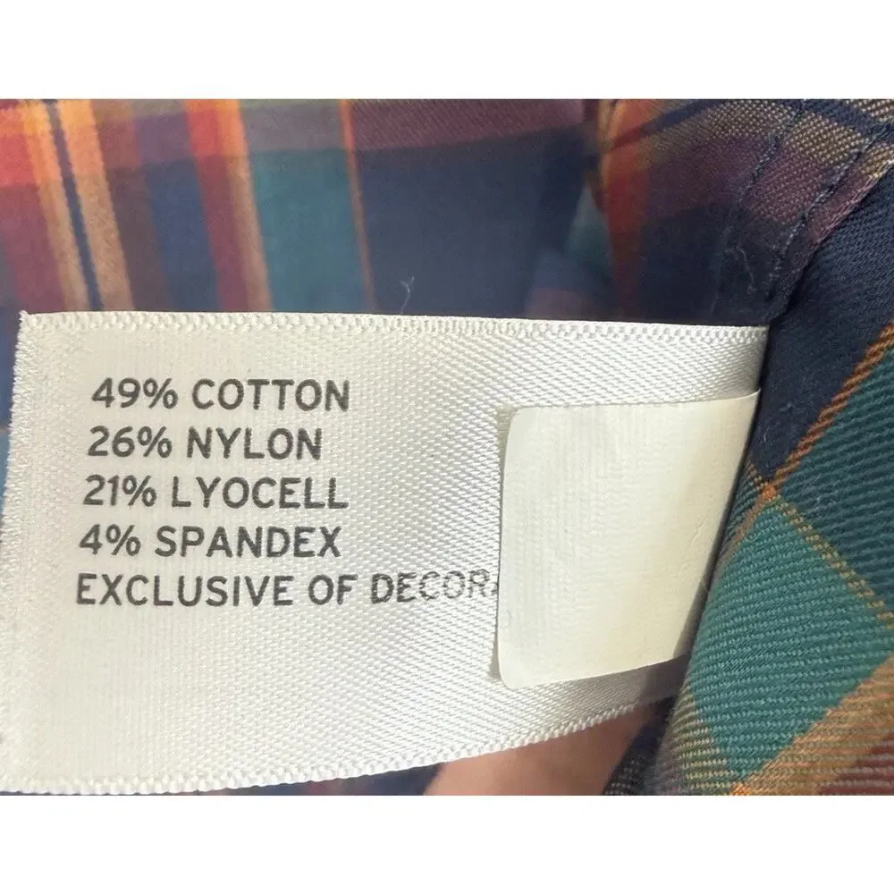 Duluth Trading Co Men’s L Green Orange Blue Free Swingin Untucked Standard Fit - Picture 9 of 13